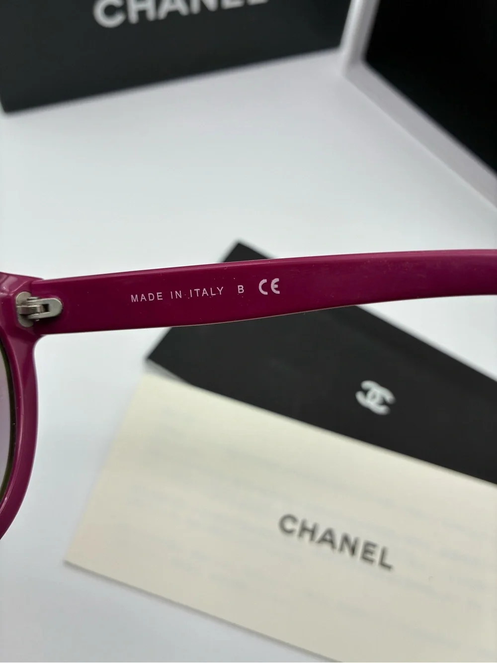 NWB Chanel CC Women's Cat-Eye Sunglasses in Deep Magenta